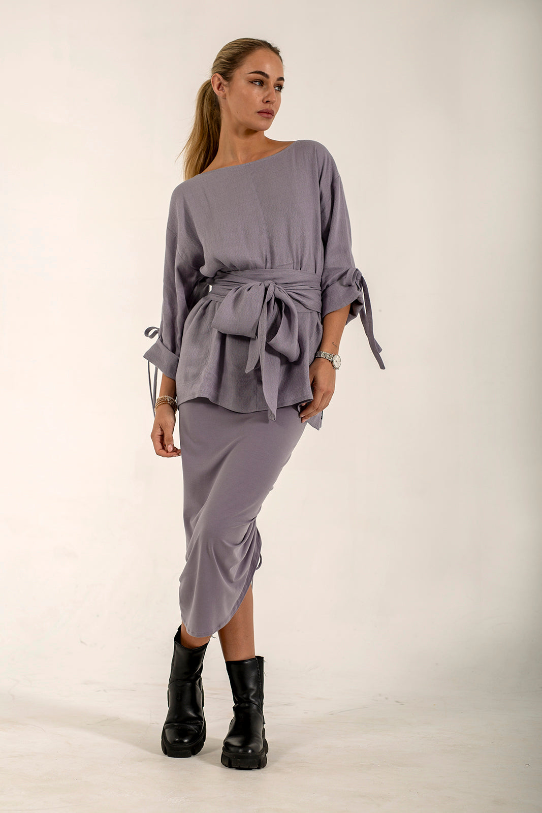 Sandy Italian Linen Tunic (Silver frost)