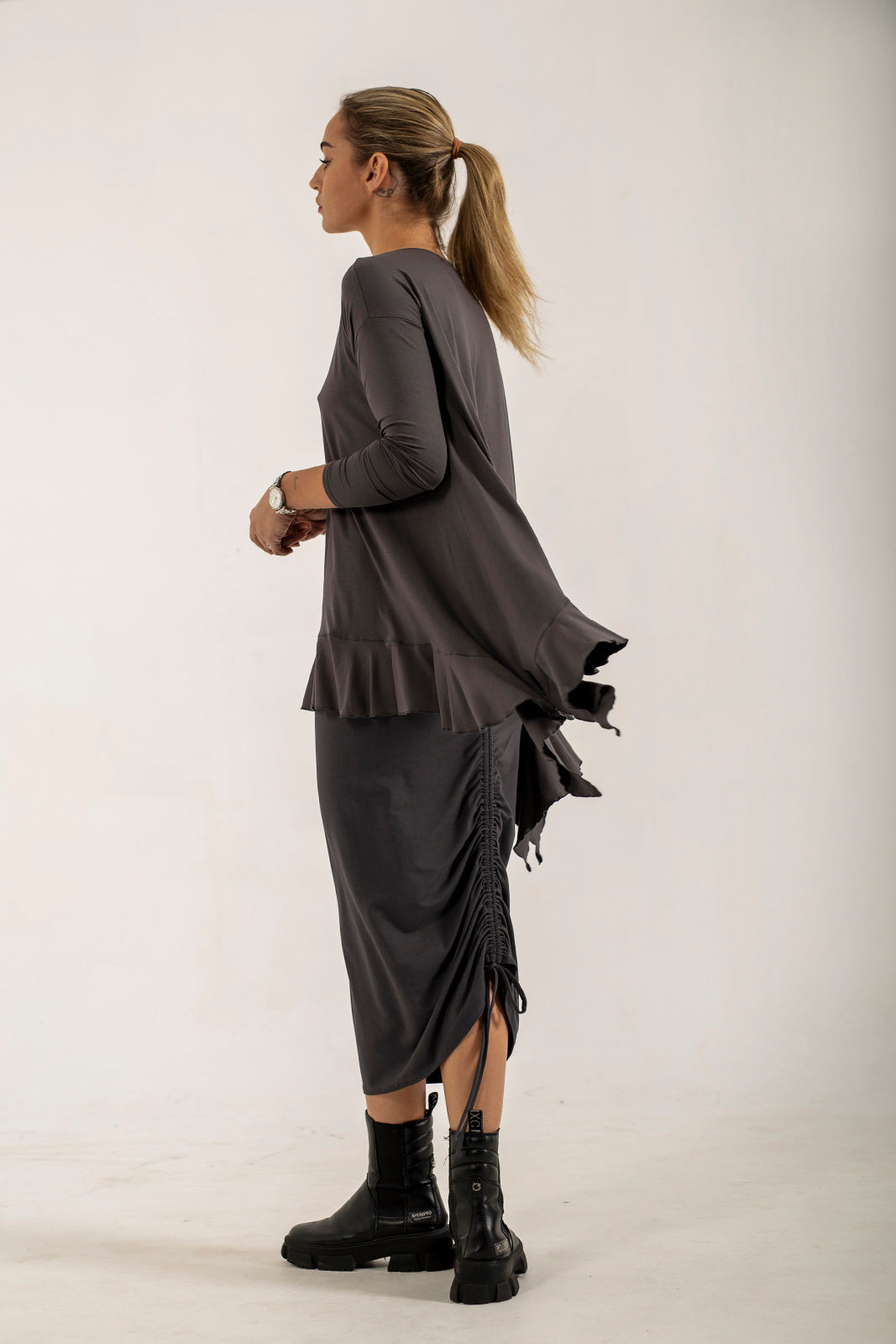 Shannon Viscose Jersey Drawstring Skirt (lead)