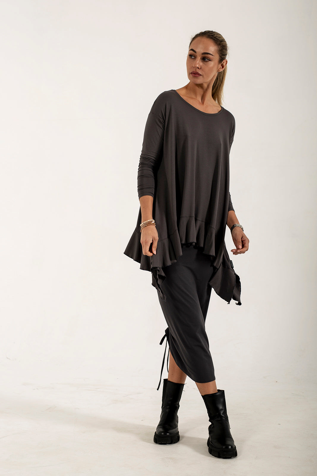 Shannon Viscose Jersey Drawstring Skirt (lead)