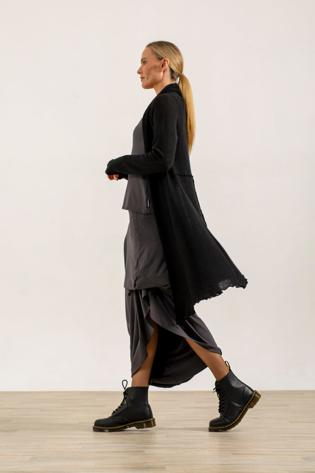 Harper Viscose Jersey Asymetrical Skirt (Lead)