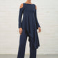 Addison Straight Leg Palazzos: Navy