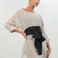 The Black Linen Sash Belt