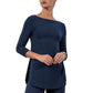 Ailsa Navy Viscose Jersey Top
