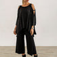 Black Ellen Viscose Jersey Crop Palazzos (narrow)
