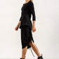 Iris 3/4 Sleeve Viscose Jersey Top (black)
