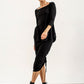 Iris 3/4 Sleeve Viscose Jersey Top (black)