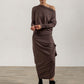Abbe Viscose Jersey Asymetrical top (Mink)