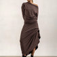 Harper Viscose Jersey Asymetrical Skirt (Mink)