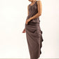 Harper Viscose Jersey Asymetrical Skirt (Mink)