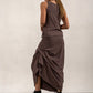 Harper Viscose Jersey Asymetrical Skirt (Mink)