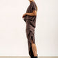 Harper Viscose Jersey Asymetrical Skirt (Mink)