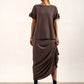 Harper Viscose Jersey Asymetrical Skirt (Mink)
