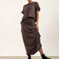 Harper Viscose Jersey Asymetrical Skirt (Mink)