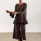 Blair Viscose Jersey Oversize Frill Hem Tunic (Mink)