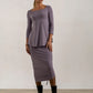 Iris 3/4 Sleeve Viscose Jersey Top (Silver Frost)