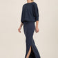 Dafna Slit Skirt: Navy (Long)