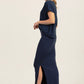 Dafna Slit Skirt: Navy (Long)