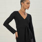 Black Morticia Wrap Top