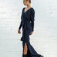 Dafna Slit Skirt: Navy (Long)