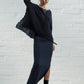 Dafna Slit Skirt: Navy (Long)