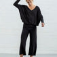 Black Ellen Viscose Jersey Crop Palazzos (narrow)