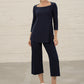 Ailsa Black Viscose Jersey Top
